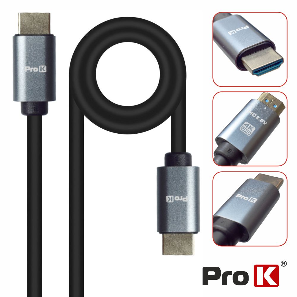 Cabo HDMI 2.0 UHD 4K Macho / Macho 2m ProK