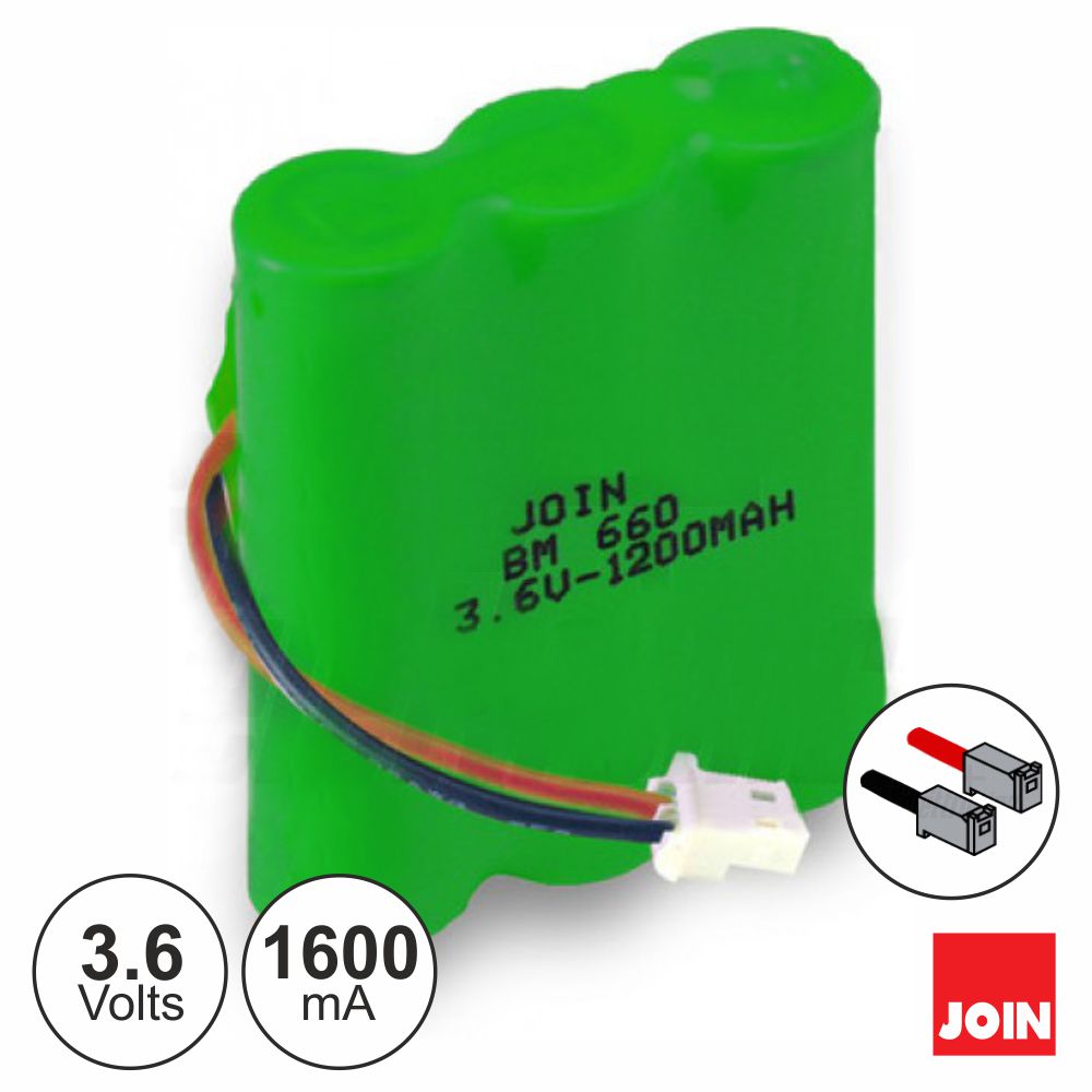 Acumulador AA 3,6V 1600mA  Ni-Mh (45x31mm) com fios