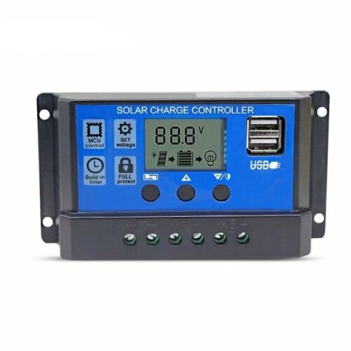 Regulador Painel Fotovoltaico 30 Amperes   12/24V 2x USB