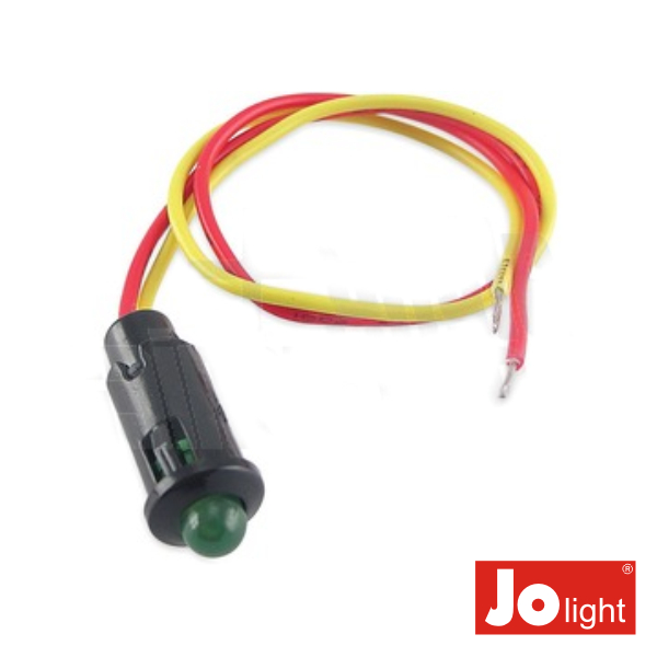 LED 5mm Alto Brilho Verde 12V DC C/19cm Cabo