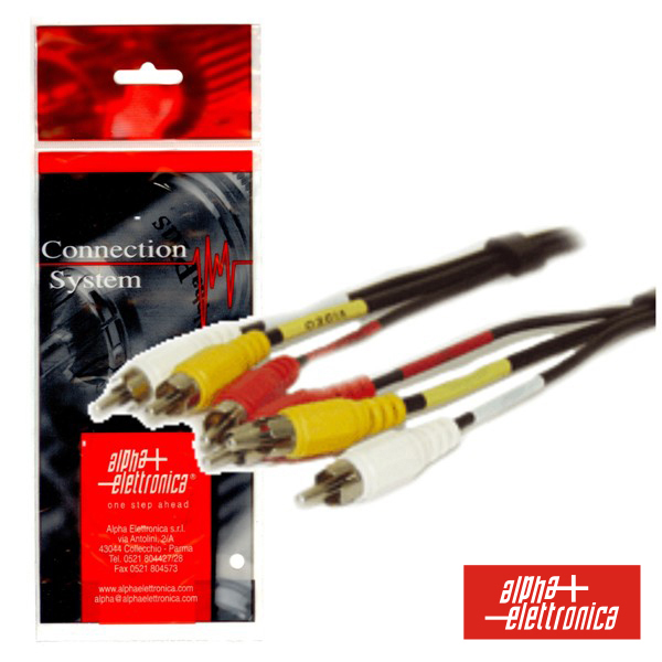 CABO 3 RCA MACHO - 3 RCA MACHO  (2 Audio + 1 Video)  1.5MT