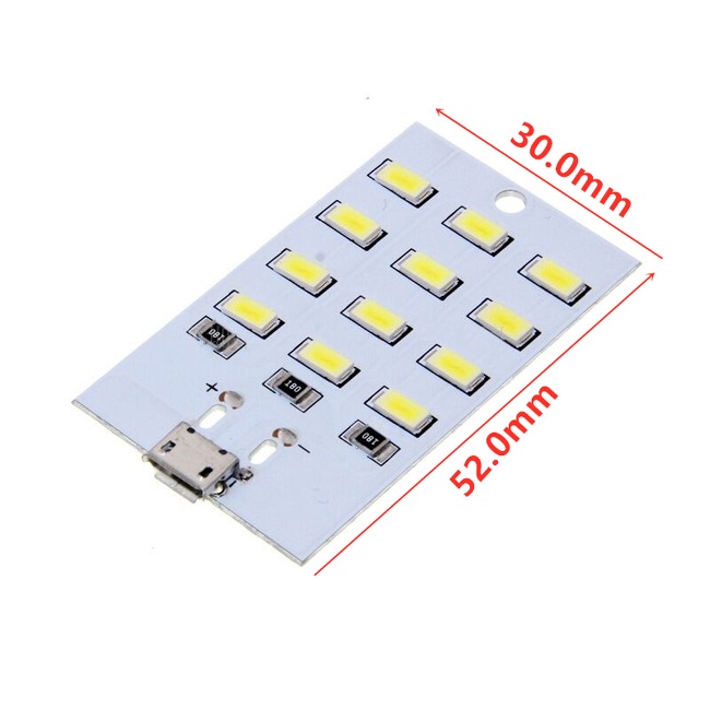 Modulo Iluminação 12 Led´s com Micro-USB e pontos de soldar 5Vdc Branco Frio