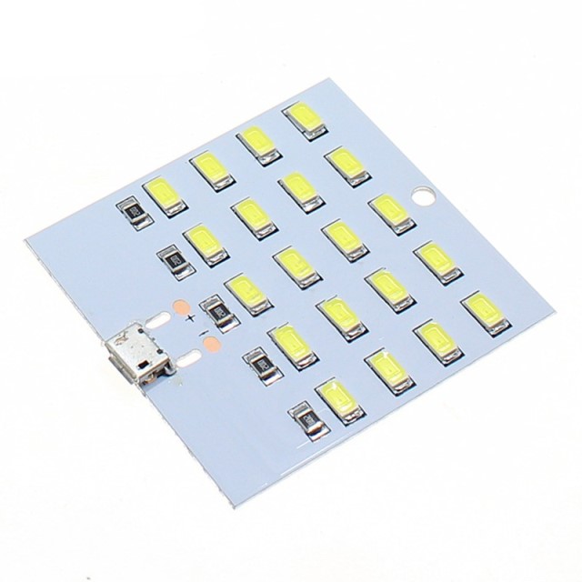 Modulo Iluminação 20 Led´s com Micro-USB e pontos de soldar 5Vdc Branco Frio