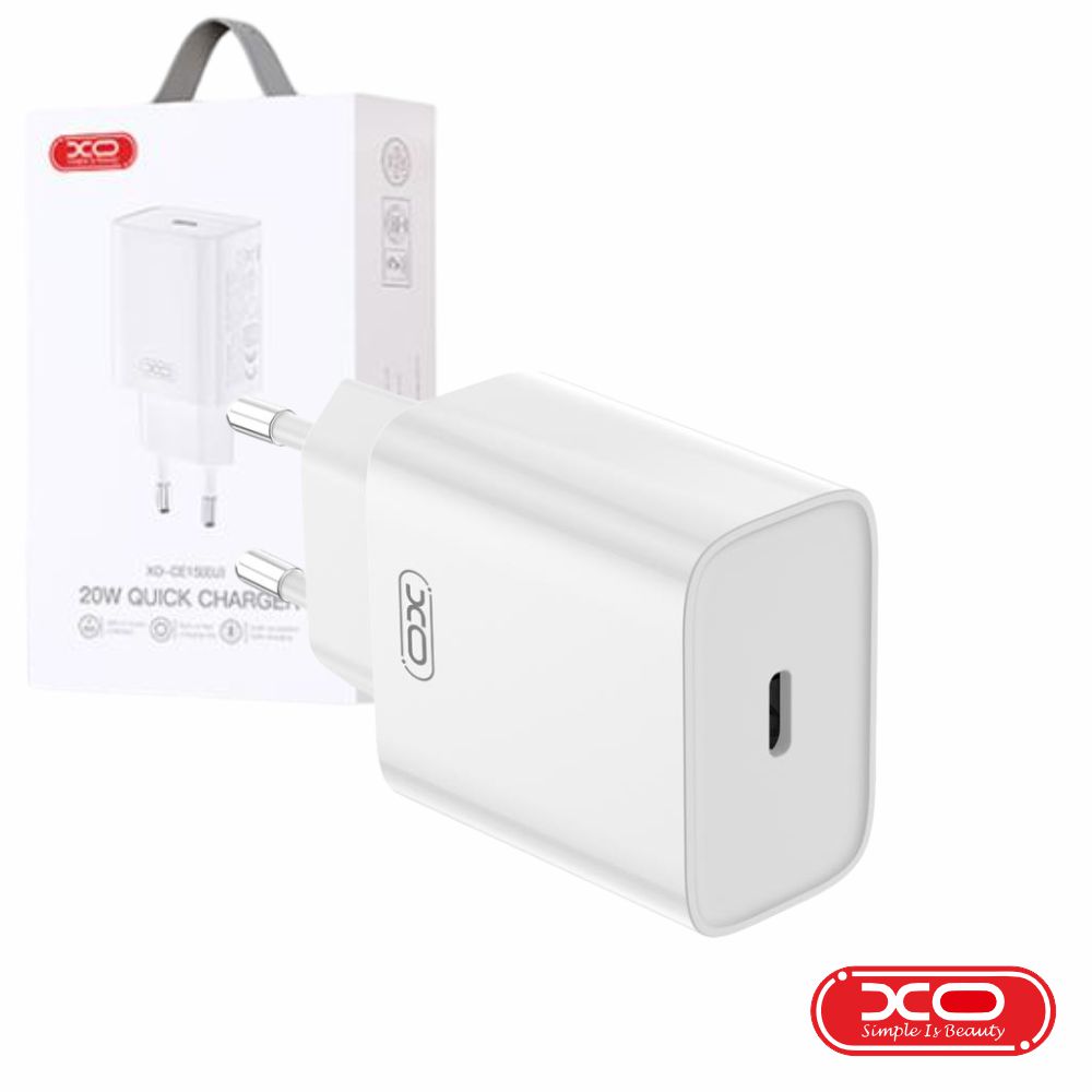 Alimentador USB-C PD 20W 3A Quick charge 3.0 - Branco