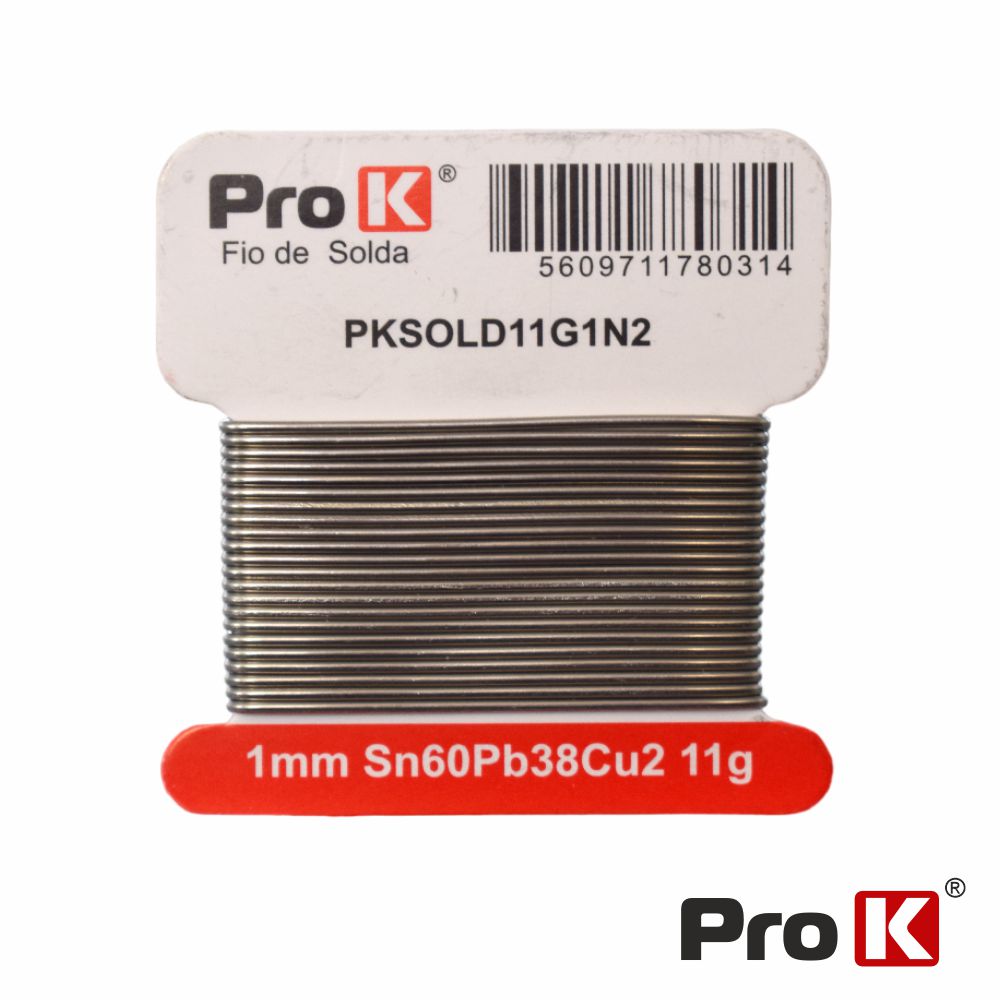Solda Fina 1mm Sn60Pb38Cu2  11 Grs.