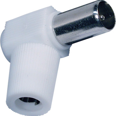 Ficha TV Coaxial Antena Macho Curva