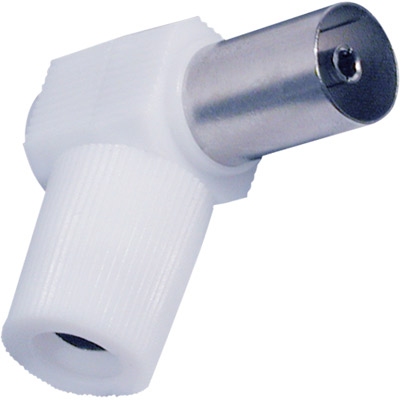 Ficha TV Coaxial Antena Fêmea Curva