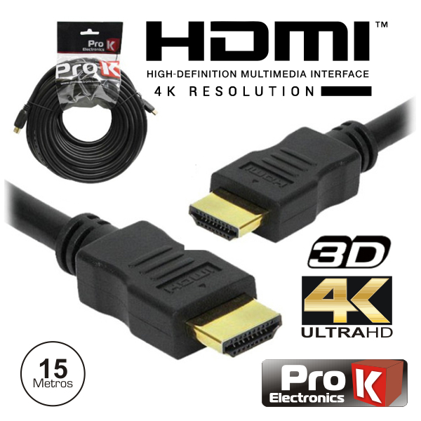 Cabo HDMI 2.0 ULTRA HD 4K Alta resolução 3D  15mt