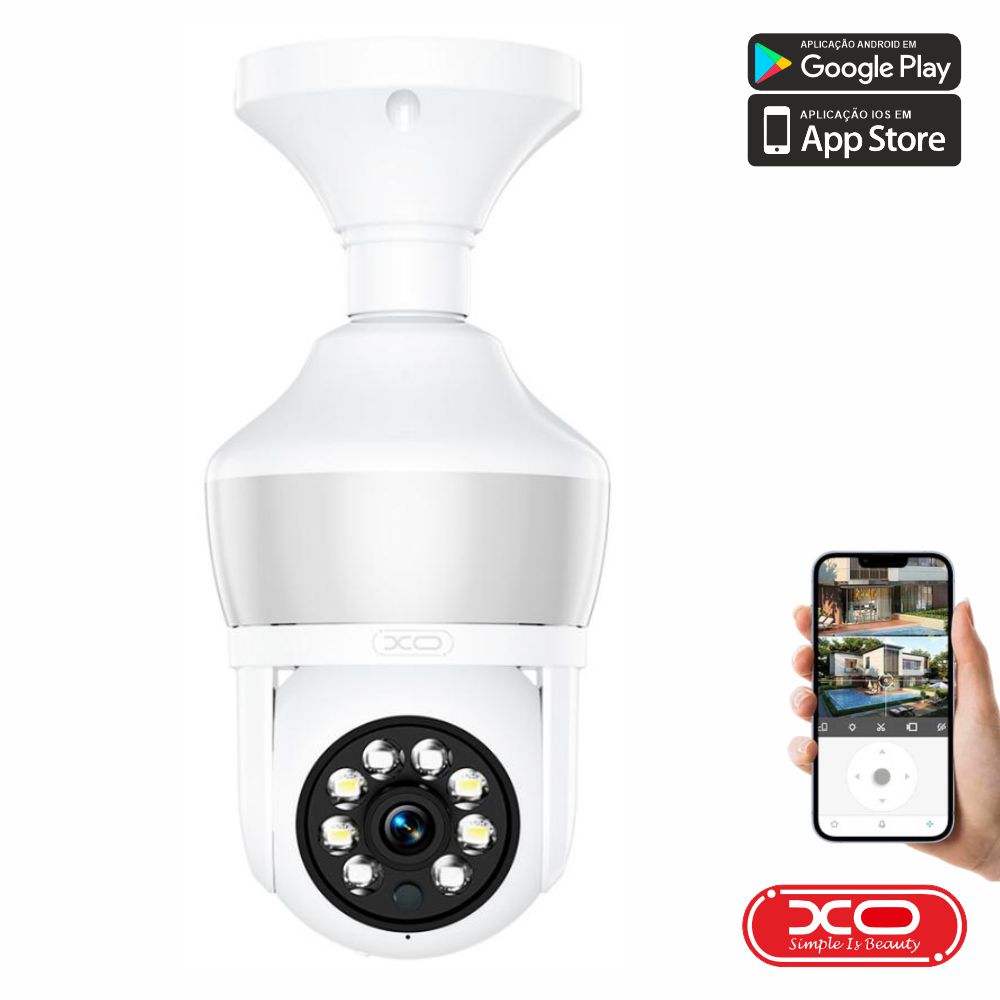 Câmara Vigilância IP 2304x1296px 3MP WiFi+BT  XO-CR05
