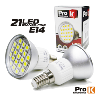 LAMPADA A LED´S 21 led´s E14 4W 220V branco frio