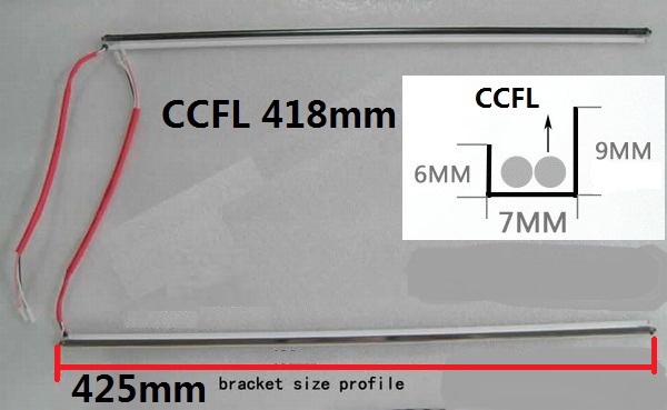 Grupo R+L lampadas ccfl frio   2x 2.0x418mm c/ frame 425x7mm