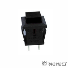 Pulsador Quadrado Preto Off-(On) 13mm  1A 125V