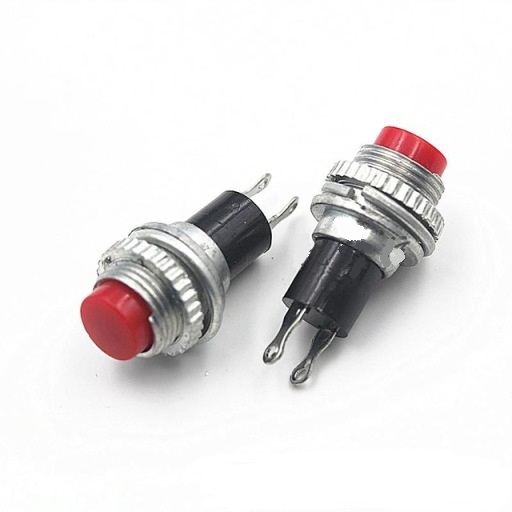 Pulsador Vermelho off-(on) 250VAC/0.5A Ø:10mm
