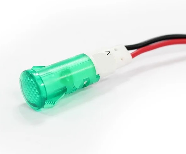Sinalizador Verde Ø:10mm 220Vac C/Fios