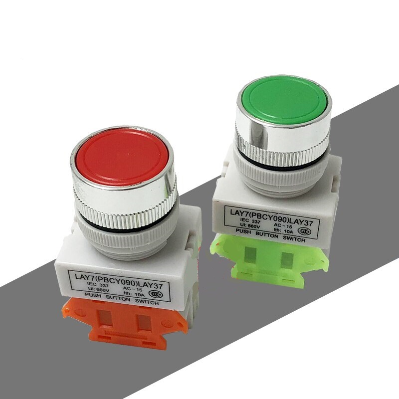 Pulsador LAY37-11 10A 1NA+1NC Verde