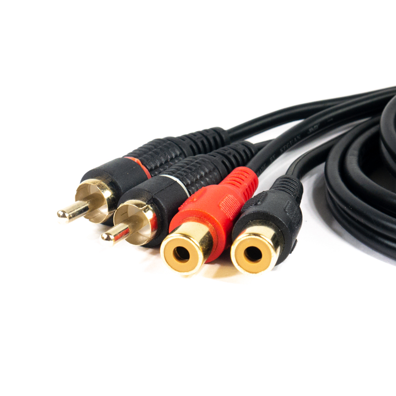 Cabo Audio 2xRCA Macho / 2xRCA Fêmea 5mt