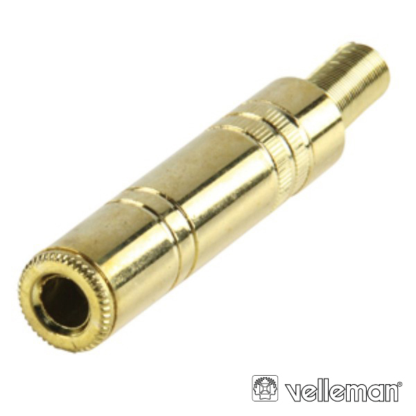 Ficha Jack Fêmea 6.3mm Stereo Dourada