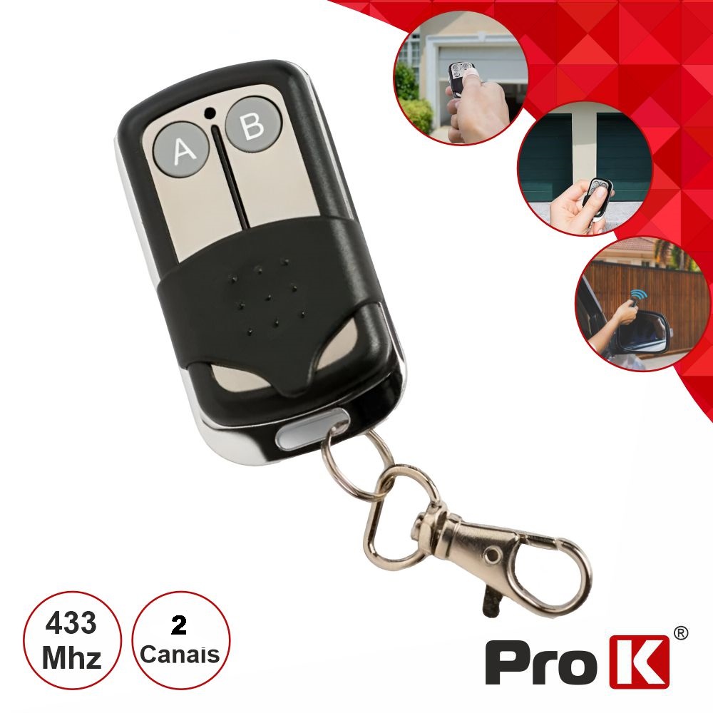 Comando Garagem Vipopen Universal 433 Mhz 2 Teclas  ProK