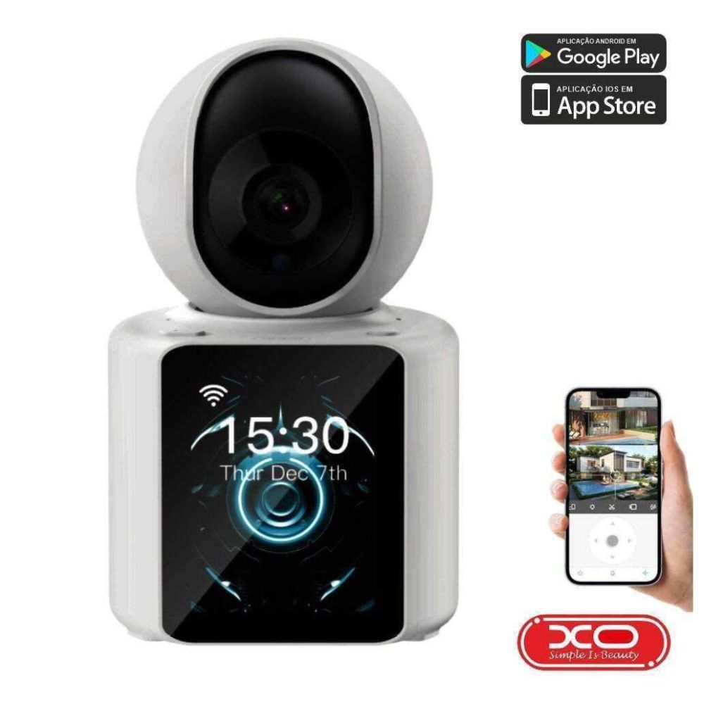 Câmara Vigilância IP C/ Display 1080p Wi-Fi XO