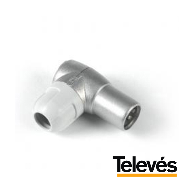 Ficha TV Coaxial Macho 9.5mm Angular Televes