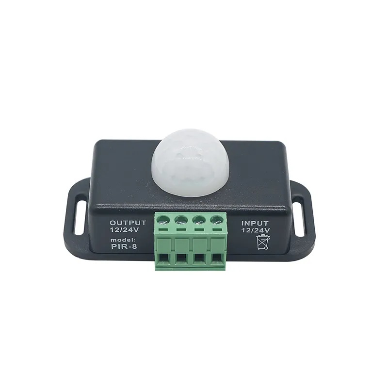 Interruptor Sensor Movimento PIR 12/24Vdc 8A c/ Retardo Ajustavel