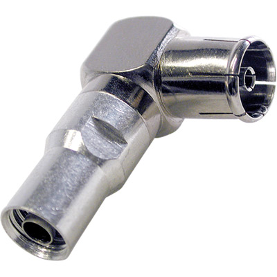 Ficha TV Fêmea Cravar RG6 Curva 90º - Metal