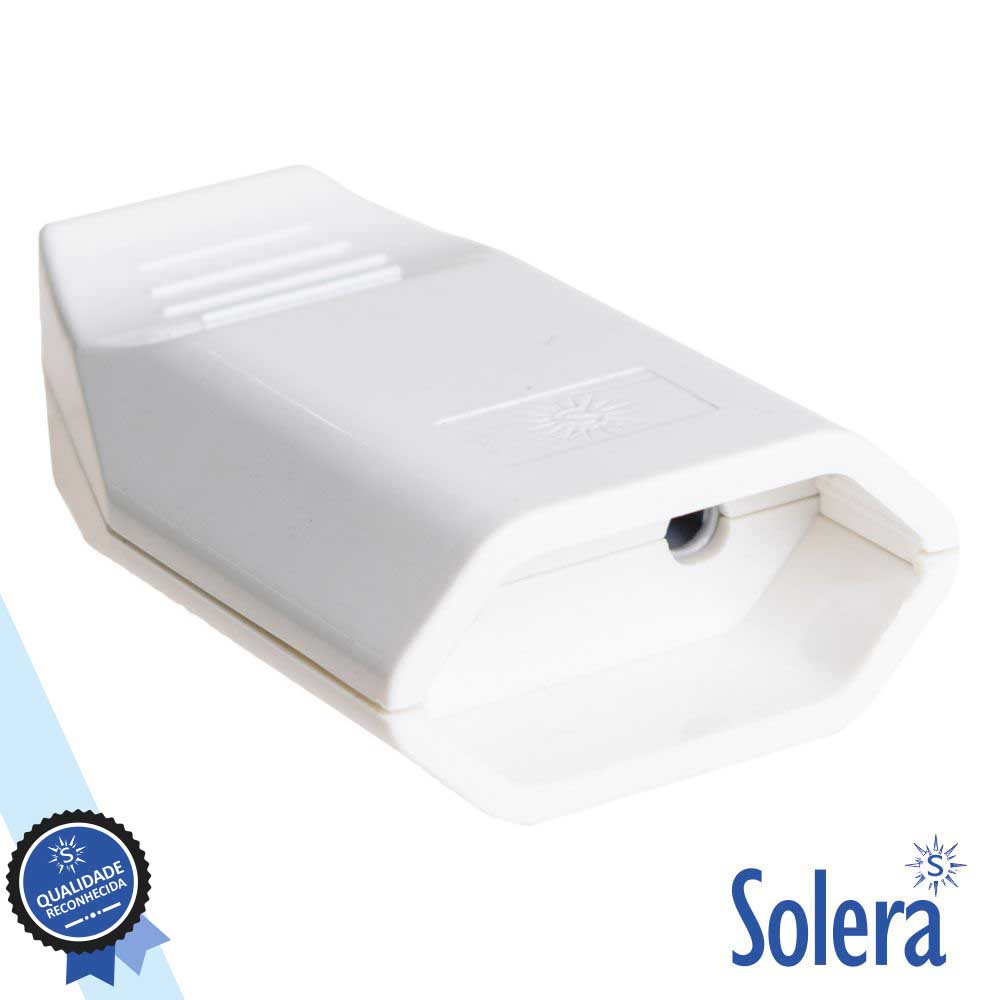 Ficha Alimentaçâo AC Plana Fêmea Branca 10A Solera