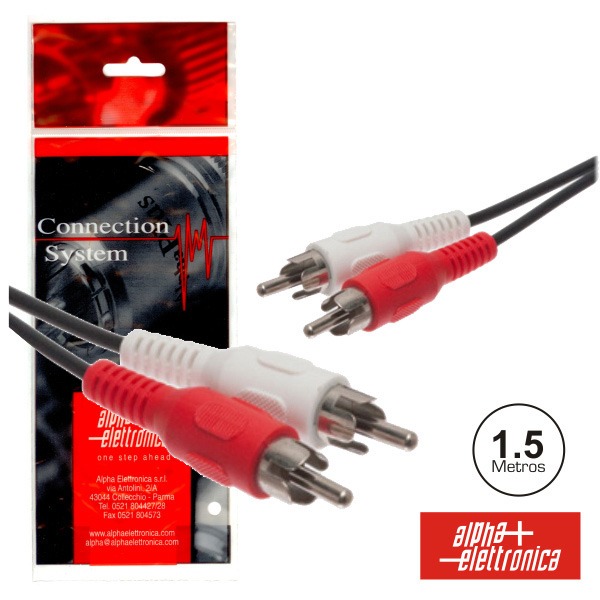 Cabo 2xRCA Macho / 2xRCA Macho 1,5mt - Blister