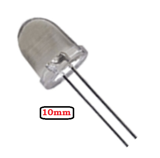 LED BRANCO 10mm  Alto brilho Transparente