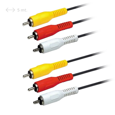 Cabo AV 3xRCA Macho / 3xRCA Macho 5mt