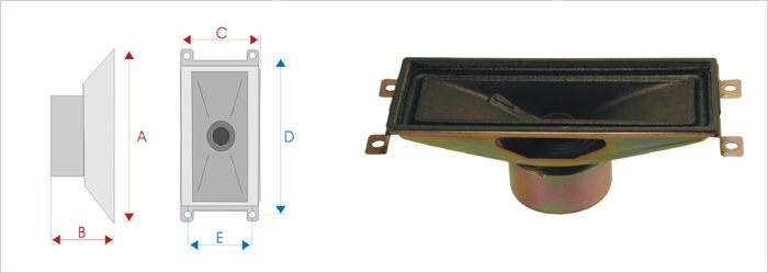 "Altifalante TV 2""x6"" - 50x165mm - 15W - 8ohm"