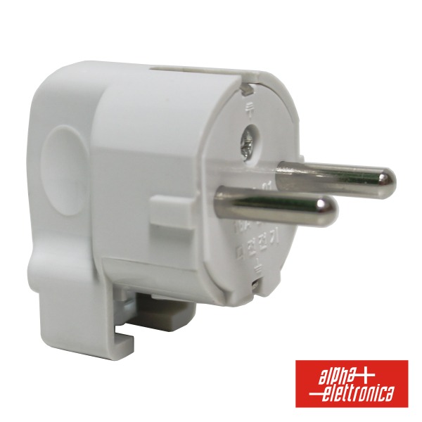 Ficha Schuko Macho 16A C/ Terra Lateral 250v Branco