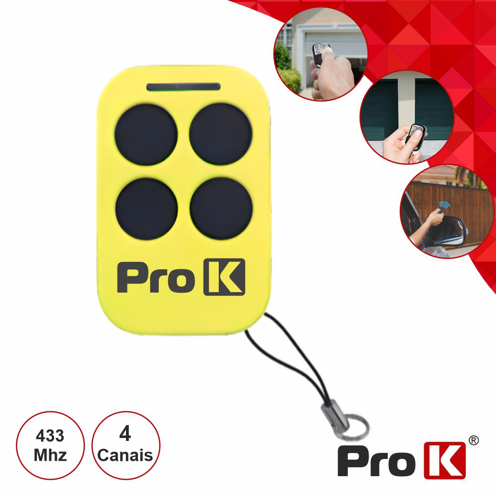 Comando Garagem Vipopen Universal 433 Mhz 4 Teclas  ProK