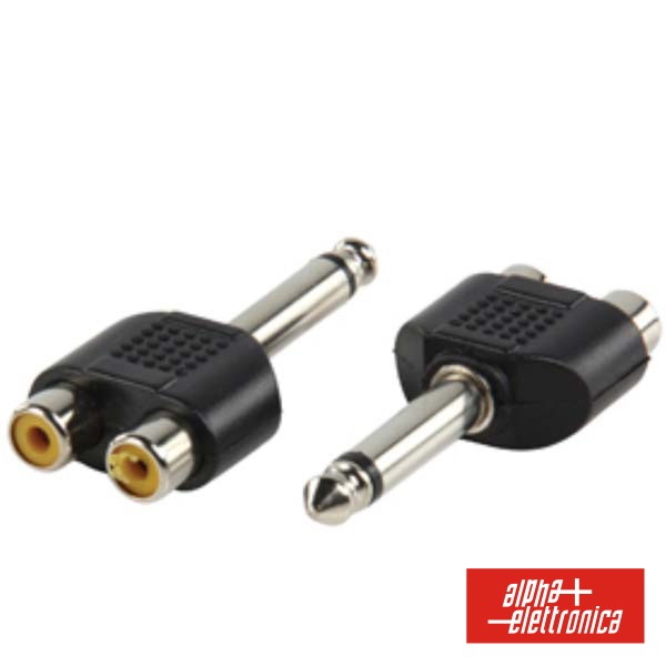 Adaptador 6,35 Macho Mono / 2xRCA Fêmea