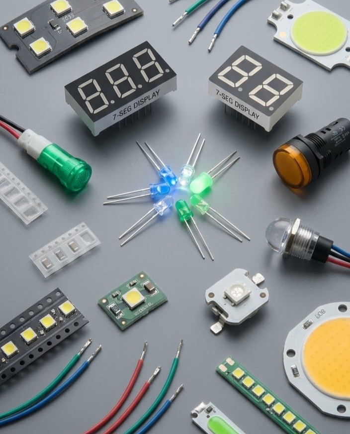 LED'S, DISPLAYS E SINALIZADORES